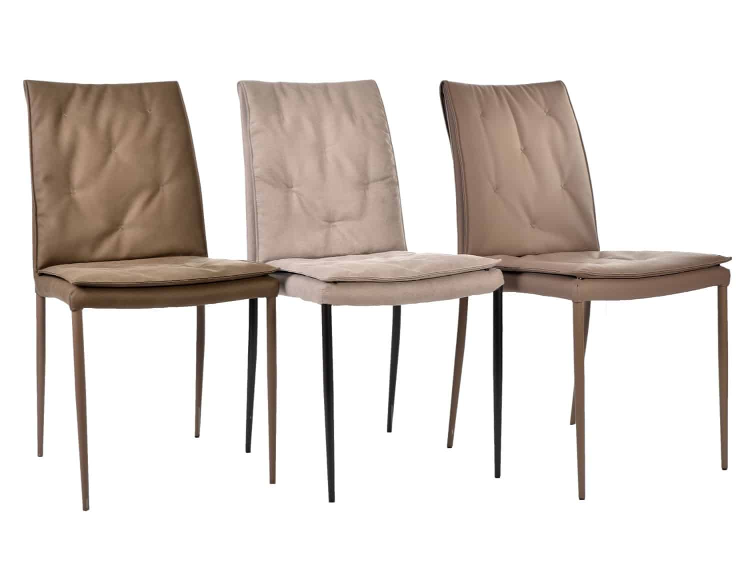 כיסא דגם DIVA DOMITALIA בוץ נובוק, חום דמוי עור, מיקרופייבר פנינה