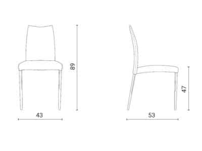 כיסא דגם Nexus OZZIO ITALIA מידות